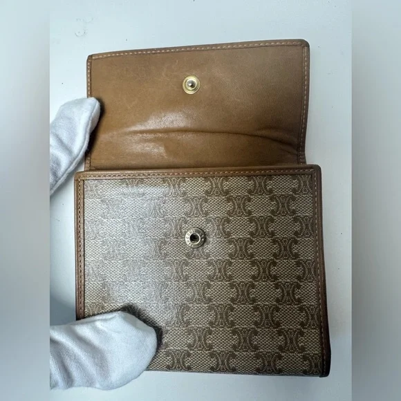 Celine Tan Monogram Patterned Wallet - Picture 8 of 14